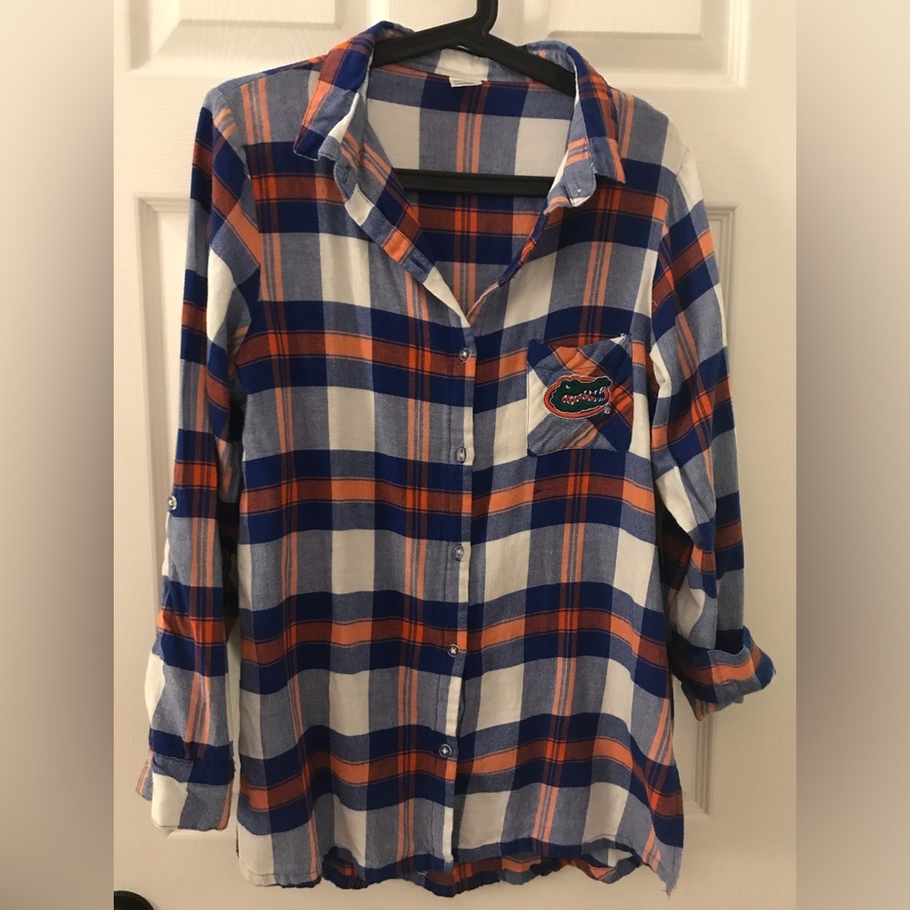 Concepts Sports Woman’s Florida Gators Flannel Shirt Large